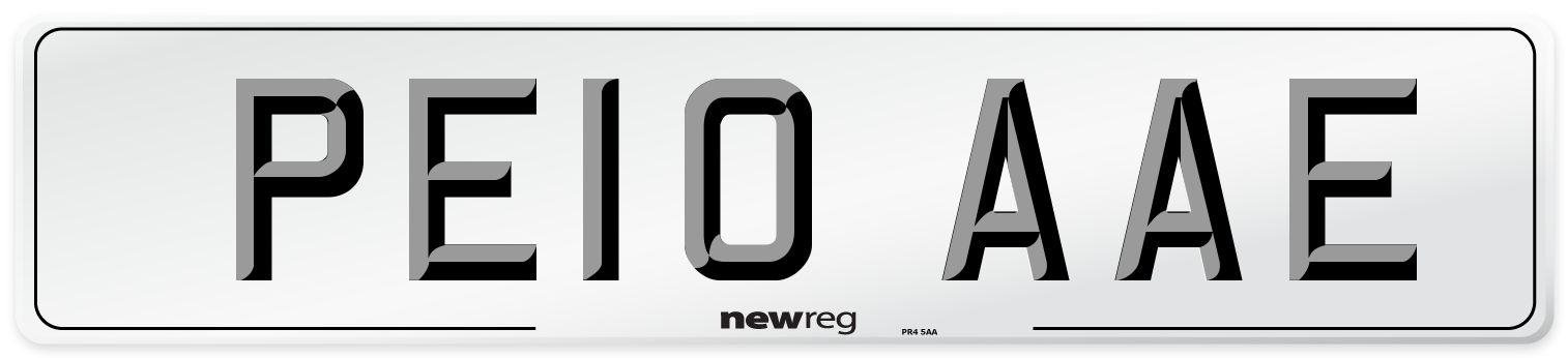 PE10 AAE Number Plate from New Reg